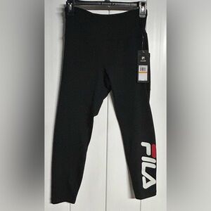 Fila Women’s Ankle Black Athletic Leggings with Small Logo